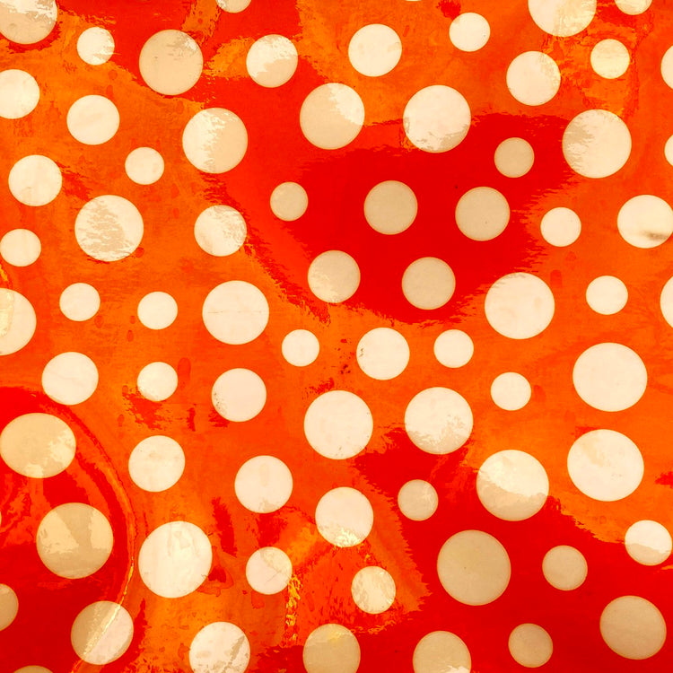 Red and white polka dot spotted textile