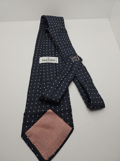 Valentino Black Diamond Pattern Mens Silk Tie Wedding Formal Neck Tie BX11