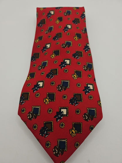 Hawes & Curtis Red Vintage Pattern Mens Silk Tie Wedding Formal Neck Tie BX13
