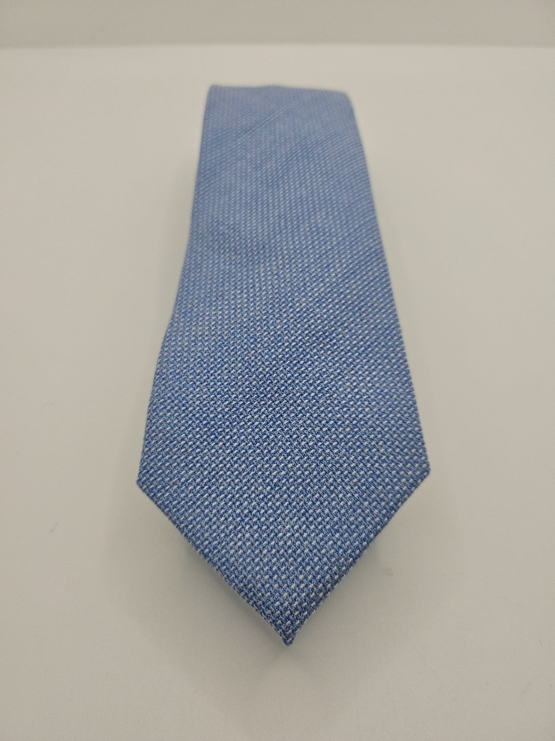 T.M Lewin Blue Pure Wool Woven Thin Mens Tie Wedding Formal Neck Tie BX16