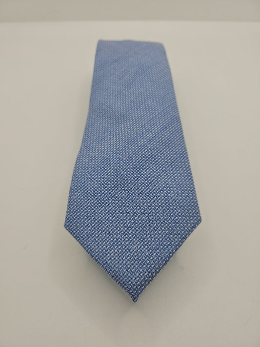 T.M Lewin Blue Pure Wool Woven Thin Mens Tie Wedding Formal Neck Tie BX16