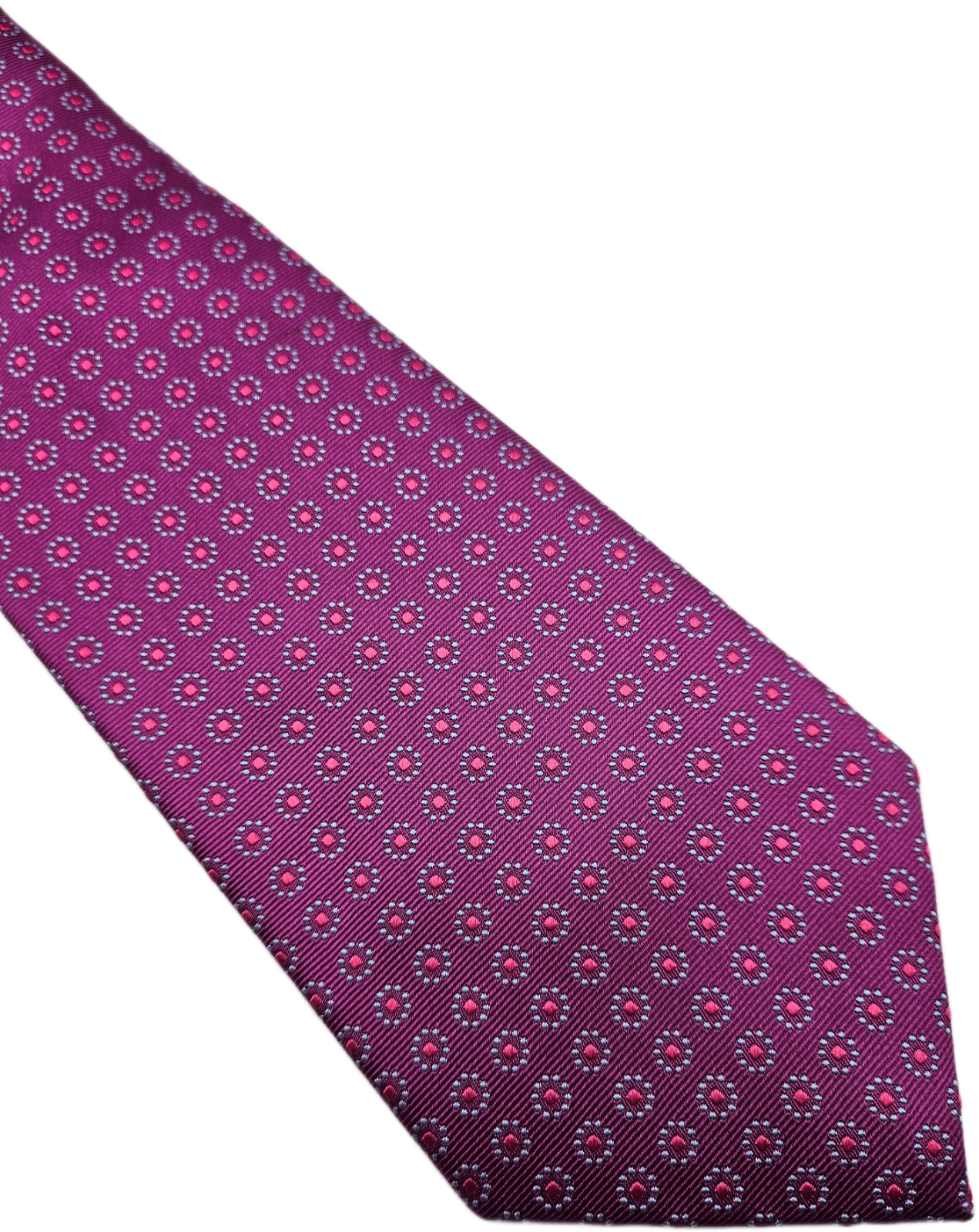 Austin Reed Silk Tie Mens Pink Woven Geometric Medallion Vintage Neck Tie BX21