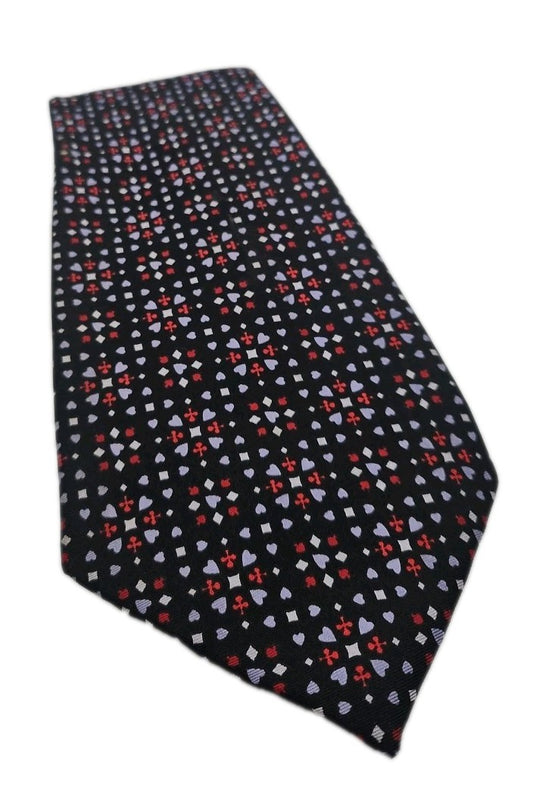 Harrods Black Heart Pattern Mens Silk Tie Wedding Formal Neck Tie BX15