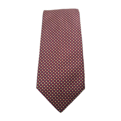 T.M Lewin Geometric Red Yellow Mens Silk Tie Classic Designer Necktie Geometric Vintage Mens Tie UK BX12
