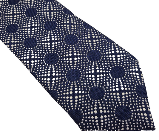 Harrods Mens Silk Tie Blue polka Dot Pattern Vtg Retro Wedding Neck Tie R9