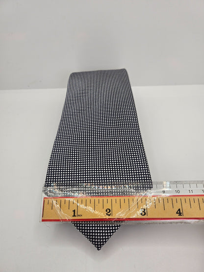Hawes & Curtis Navy Blue White Micro Check Silk Tie