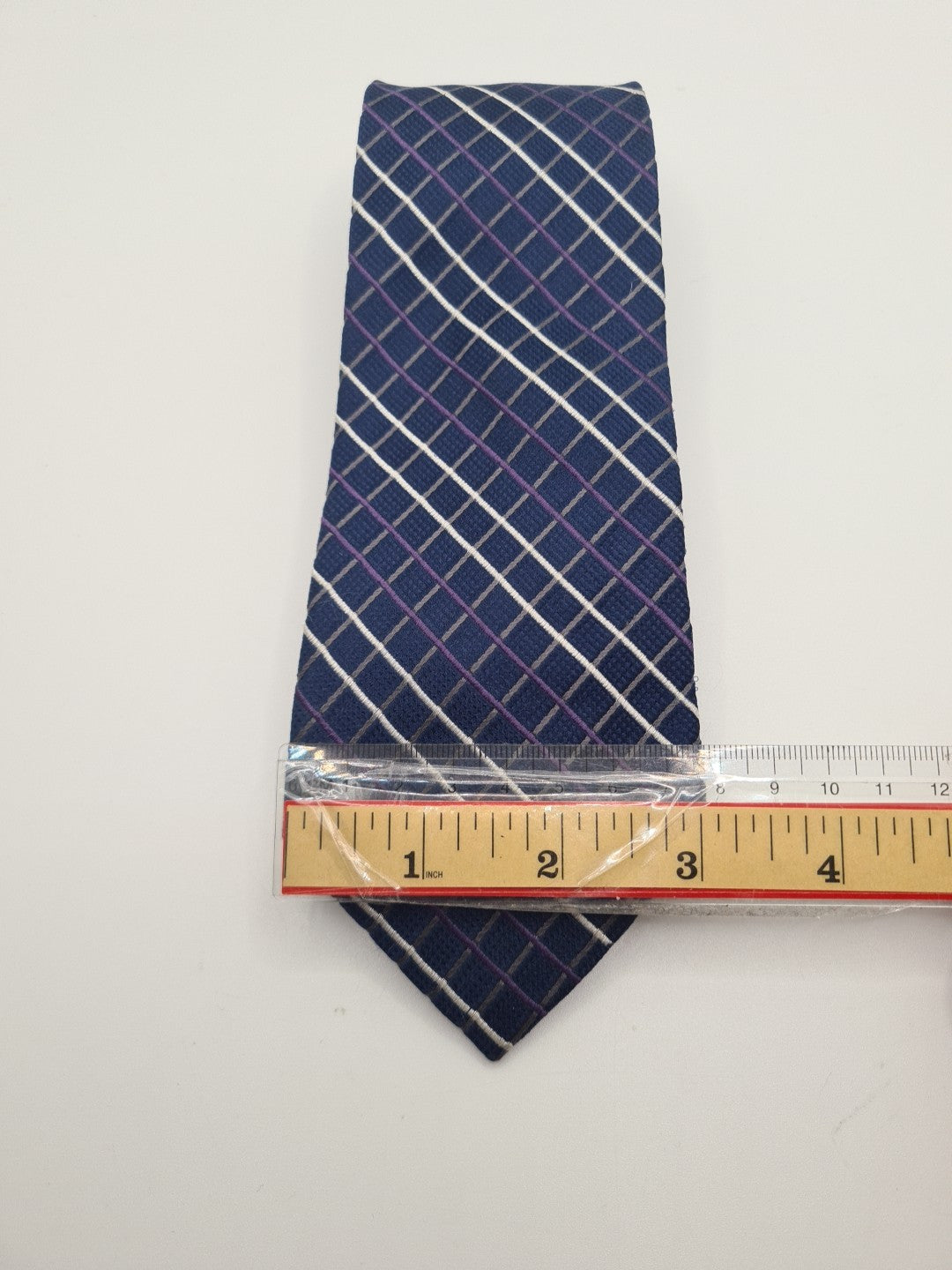 Ben Sherman Blue Check Mens Silk Tie Classic Designer Necktie Vintage Mens Tie UK BX12