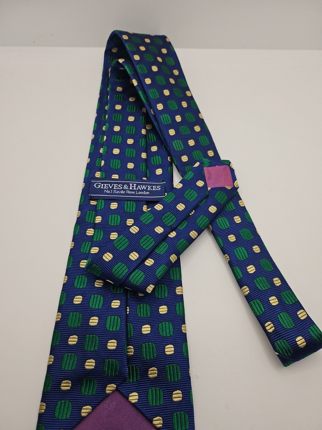 Gieves & Hawkes Blue/Green Pattern Mens Silk Tie Wedding Formal Neck Tie BX17