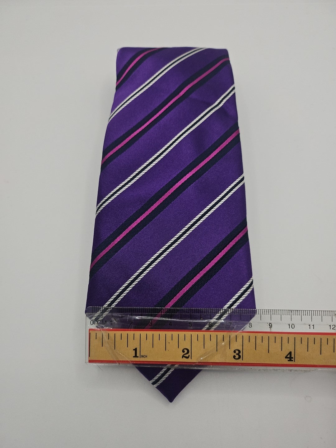 M & S Purple Stripe Pattern Mens Silk Tie Wedding Formal Neck Tie BX16