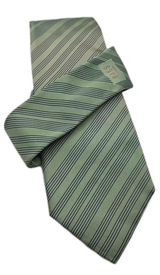 Daks Green Striped Mens Silk Tie Wedding Formal Neck Tie BX11