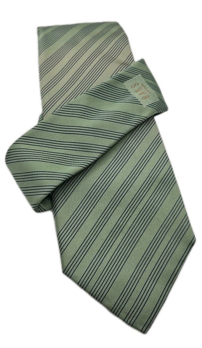 Daks Green Striped Mens Silk Tie Wedding Formal Neck Tie BX11