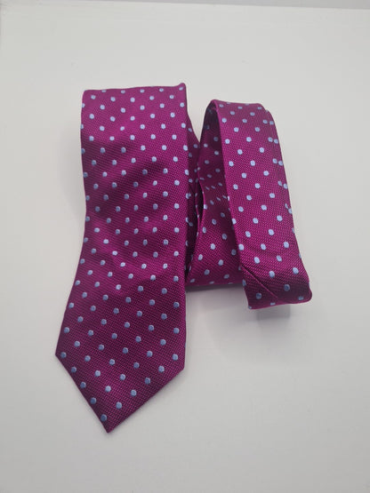 Van Buck purple Spotty Mens Silk Tie Classic Designer Necktie Formal Spotted Vintage Mens Tie UK BX9