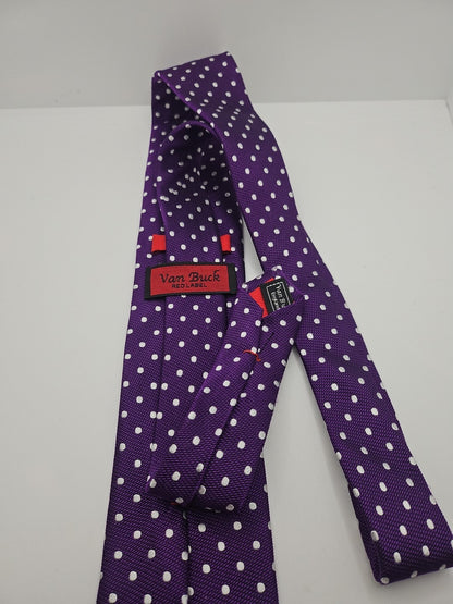 Van Buck Purple Spotted Red Label Mens Silk Tie Wedding Formal Neck Tie BX18