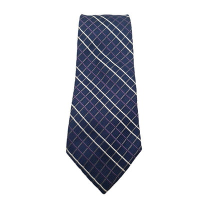 Ben Sherman Blue Check Mens Silk Tie Classic Designer Necktie Vintage Mens Tie UK BX12