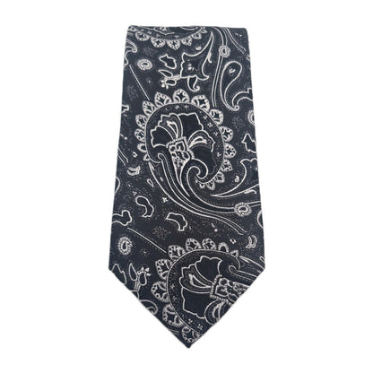 Black/Silver Jaquard Mens Silk Tie Classic Designer Necktie Formal Business Vintage Mens Tie UK BX8