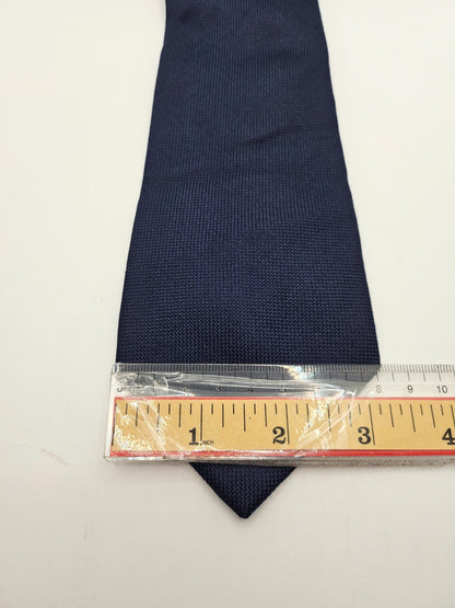 T.M. Lewin Silk Tie Mens Navy Blue Textured Classic Vintage Retro Neck Tie BX26