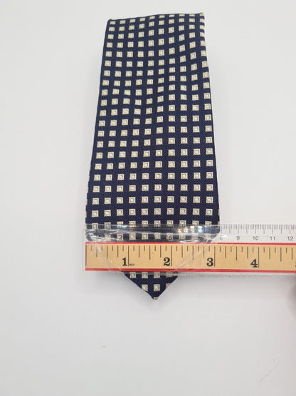 John Lewis Blue Geometric Square Mens Silk Tie Classic Designer Necktie Geometric Vintage Mens Tie UK BX8