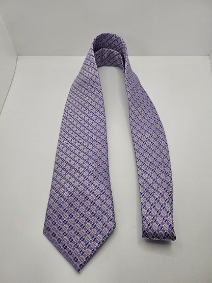 Ted Baker Knotted Silk Tie Mens Purple Geometric Designer Vintage Neck Tie BX15