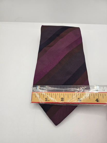 Hugo Boss Purple Striped Silk Tie