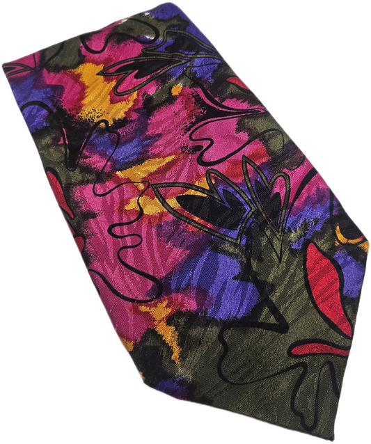 Erekssousi Multi Abstract Floral Silk Tie