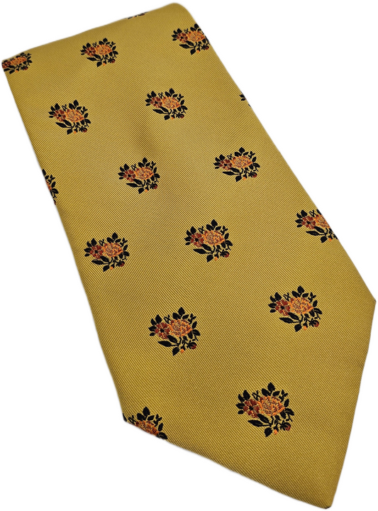 Yellow Floral Silk Tie