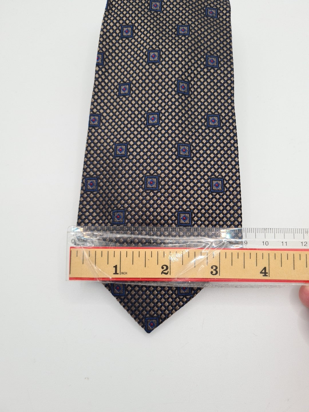 Vintage Geometric Made In UK Pattern Mens Silk Tie Classic Designer Necktie Geometric Vintage Mens Tie UK BX6