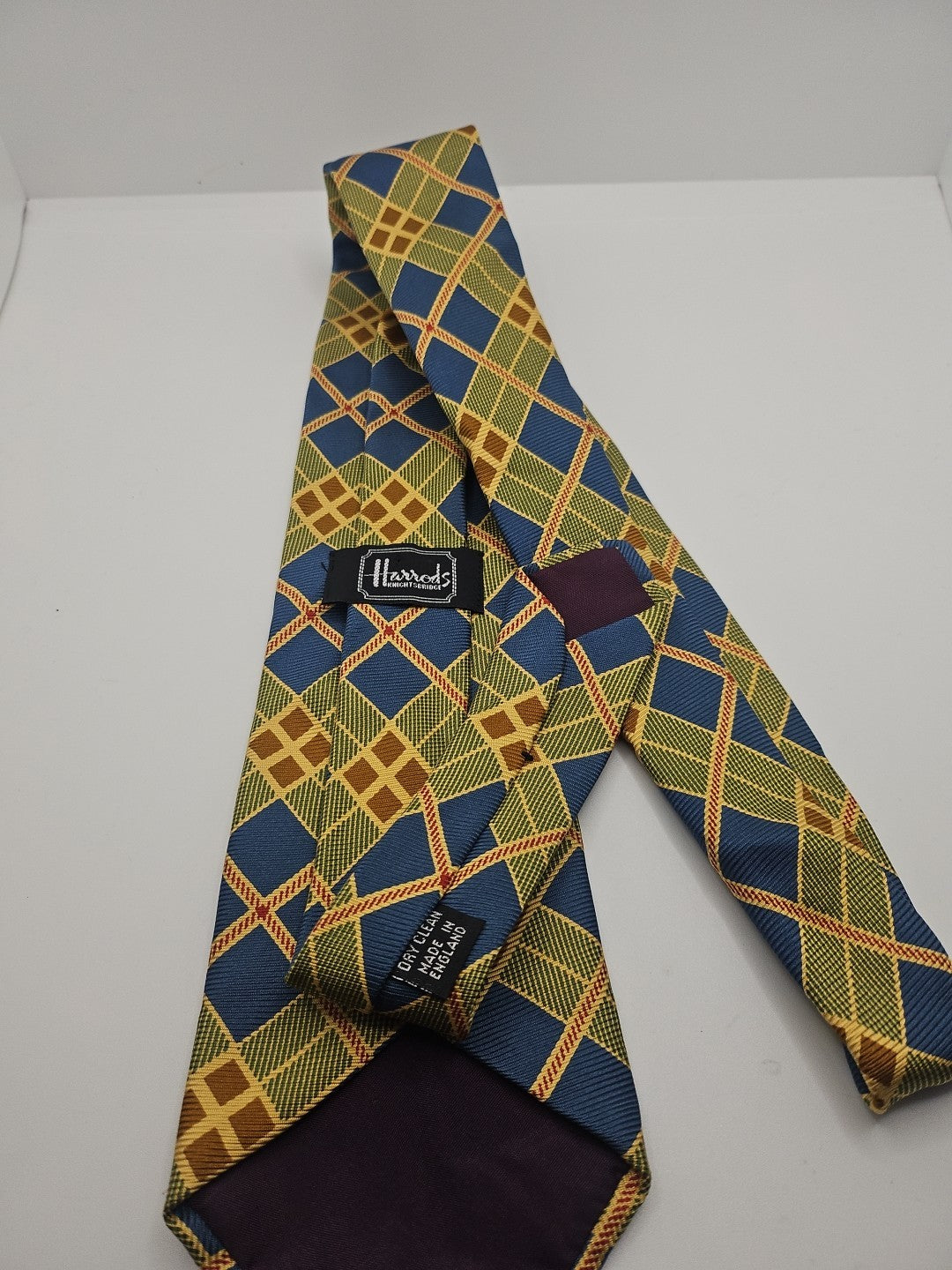 Vintage Harrods Tartan pattern Mens Silk Tie Wedding Formal Neck Tie BX15