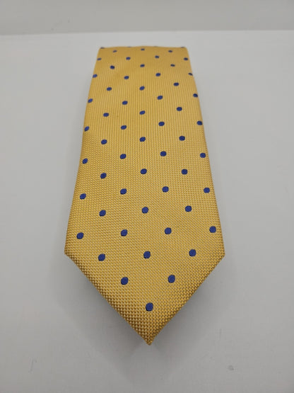 Charles Tyrwhitt Yellow / Blue Spotty Mens Silk Tie Wedding Formal Neck Tie BX13