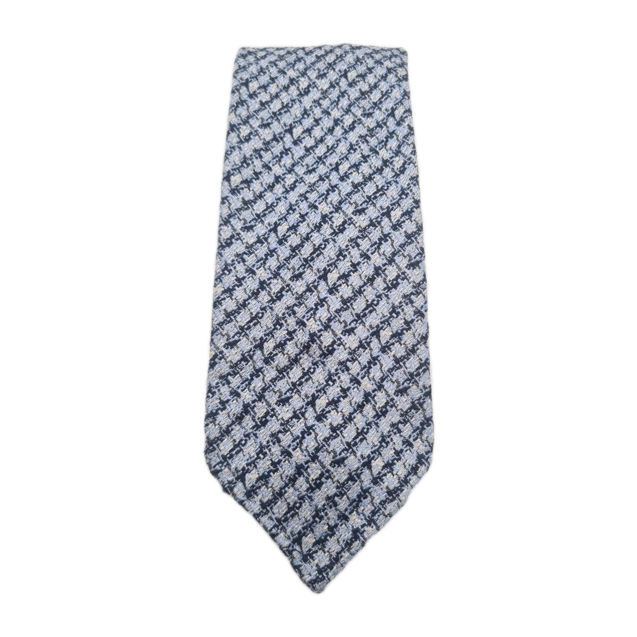 Aquascutum Blue woven Pattern Mens Silk Tie Classic Designer Necktie Formal Vintage Mens Tie UK BX9