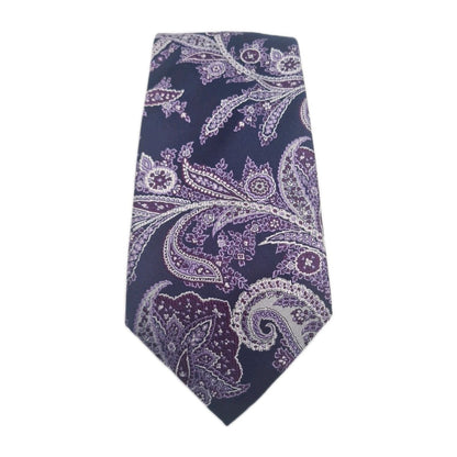 Hawes & Curtis Purple Paisley Mens Silk Tie Classic Designer Necktie Formal Paisley Vintage Mens Tie UK BX6
