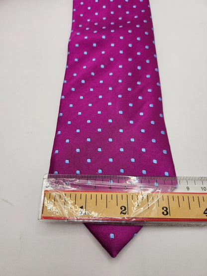 Marks & Spencer Silk Tie Mens Pink Light Blue Pin Dot Vintage Retro Necktie BX26