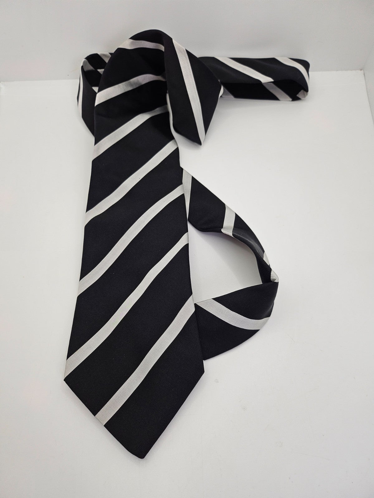 Christian Lacroix Mens Silk Tie Blue striped Vtg Retro Wedding Neck Tie R1