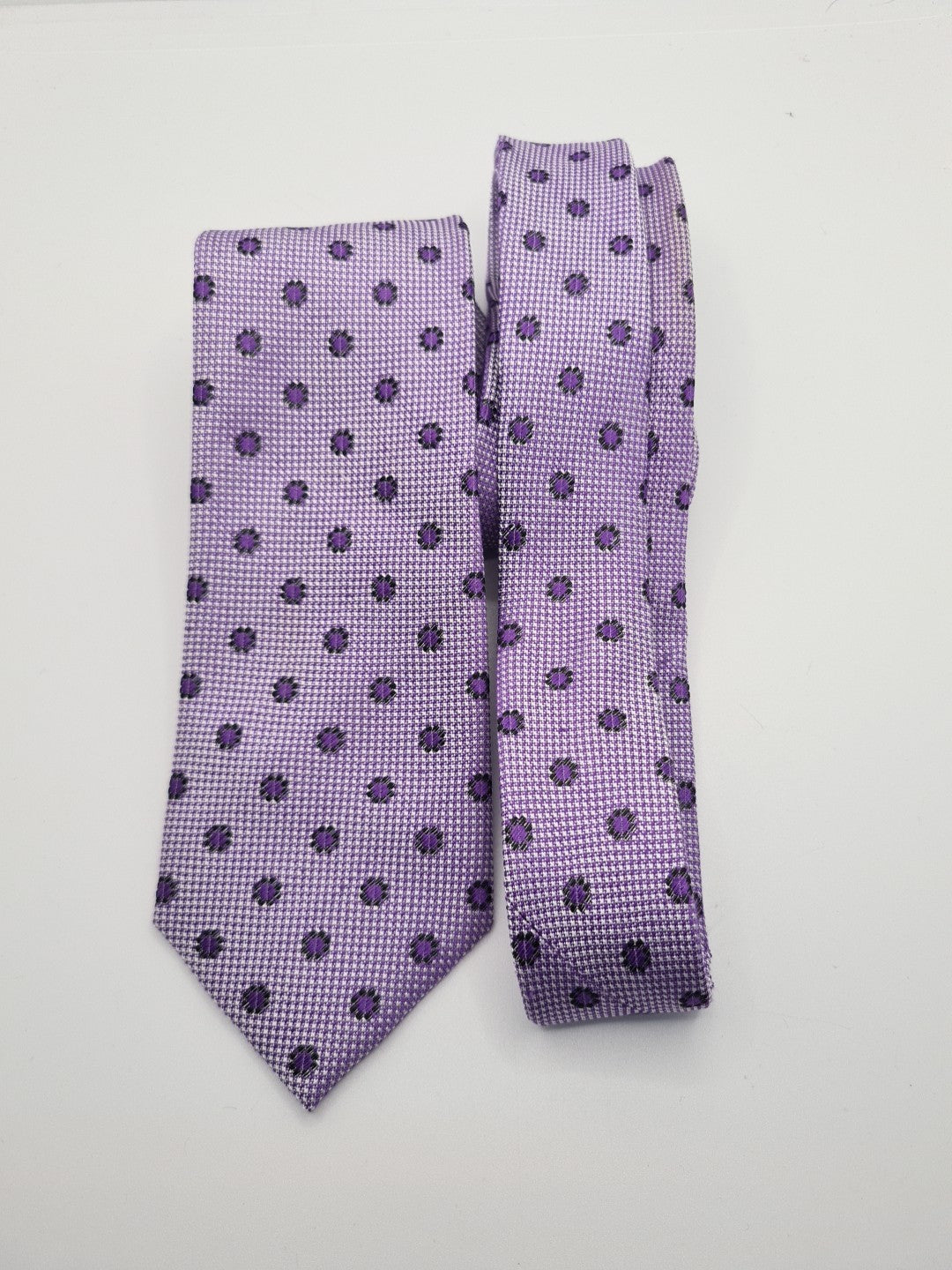 Christian Purple Spotted pattern Mens Silk Tie Classic Designer Necktie Spotted Vintage Mens Tie UK BX13