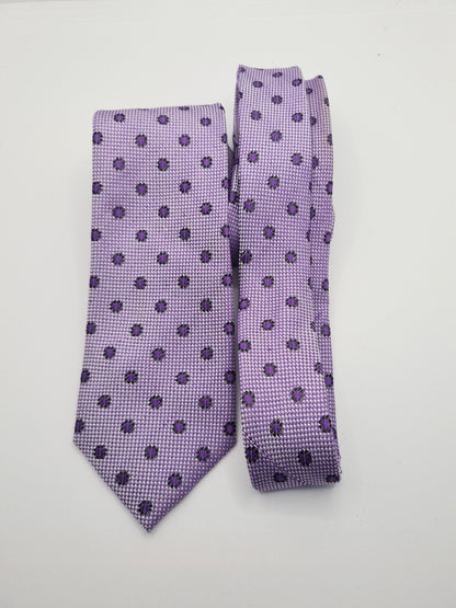 Christian Purple Spotted pattern Mens Silk Tie Classic Designer Necktie Spotted Vintage Mens Tie UK BX13