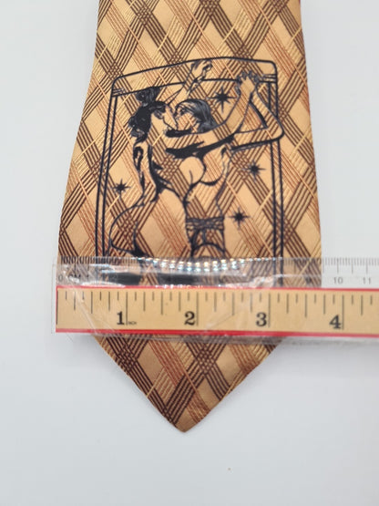 Gold Tarot LoversTie | Reworked Vintage Mens Tie UK | Statement Novelty Vintage Mens Tie UK BX13