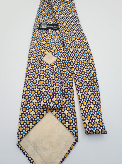 Pierre Balmain Paris Star Retro Pattern Silk Tie | Designer Mens Tie UK Vintage Mens Tie UK BX13