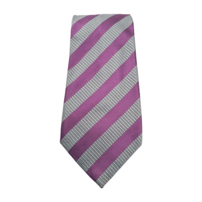 Charles Tyrwhitt Grey Stripe Wedding Mens Silk Tie Classic Formal Necktie Striped Vintage Mens Tie UK BX14