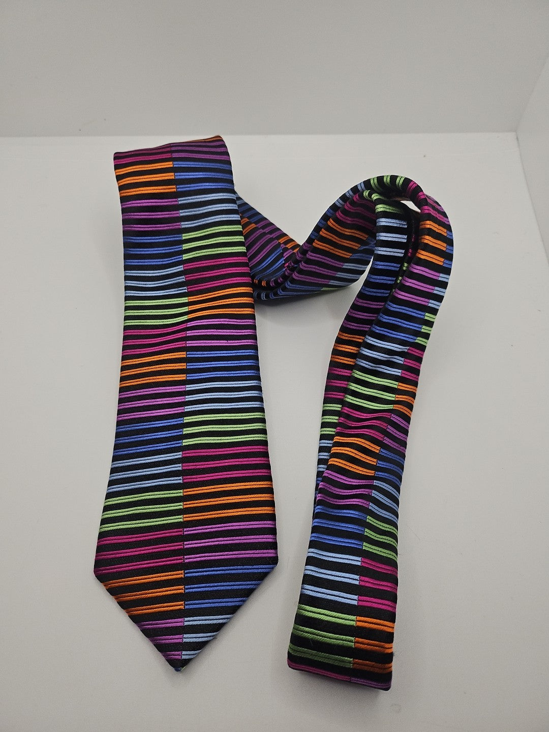 Bright Retro Stripe Pierre Cardin Mens Silk Tie Wedding Formal Neck Tie BX18