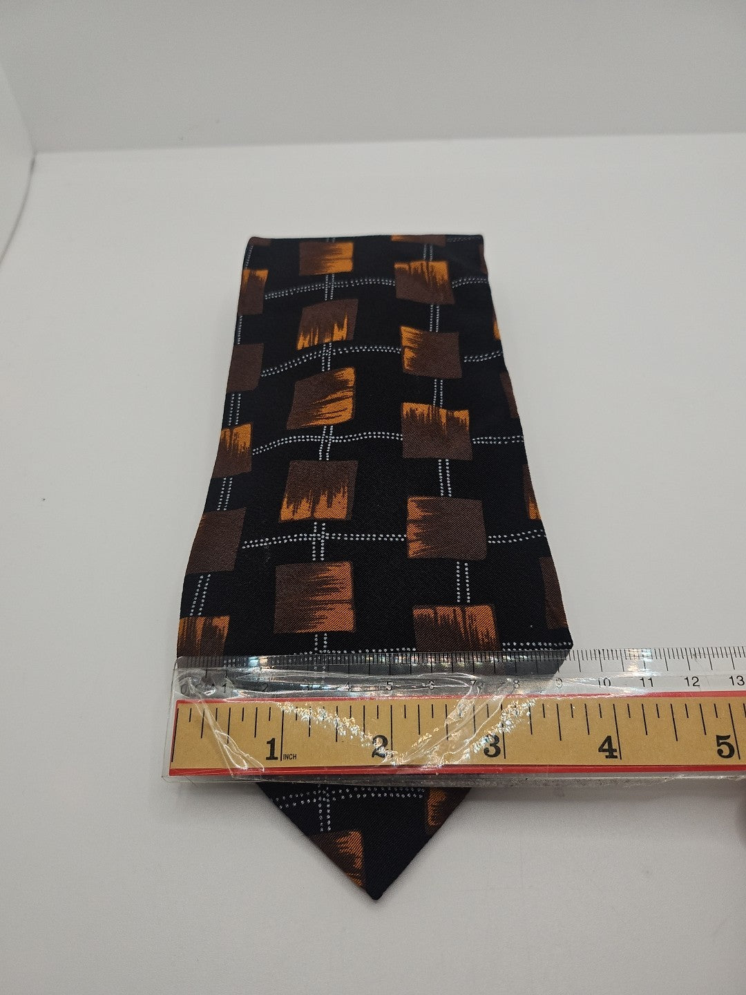 Vintage Hugo Boss Retro pattern Black Mens Silk Tie Wedding Formal Neck Tie BX15