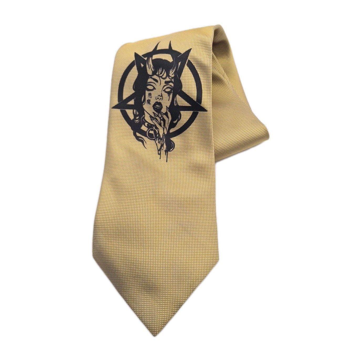 Gold Devil Tie | Reworked Vintage Mens Tie UK | Statement Novelty BX11
