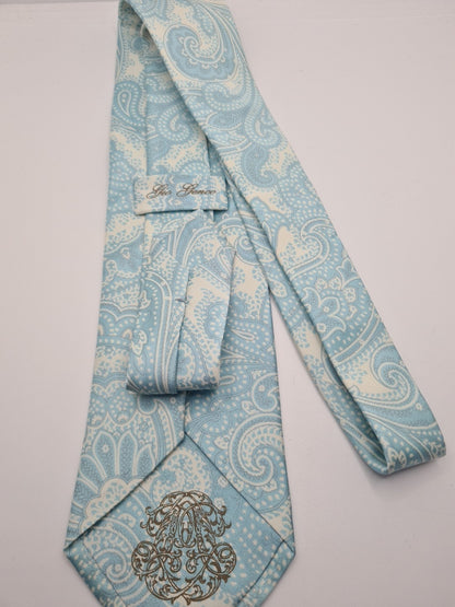 Italian Wide Paisley Green Cream Mens Silk Tie Classic Designer Necktie Paisley Vintage Mens Tie UK BX12