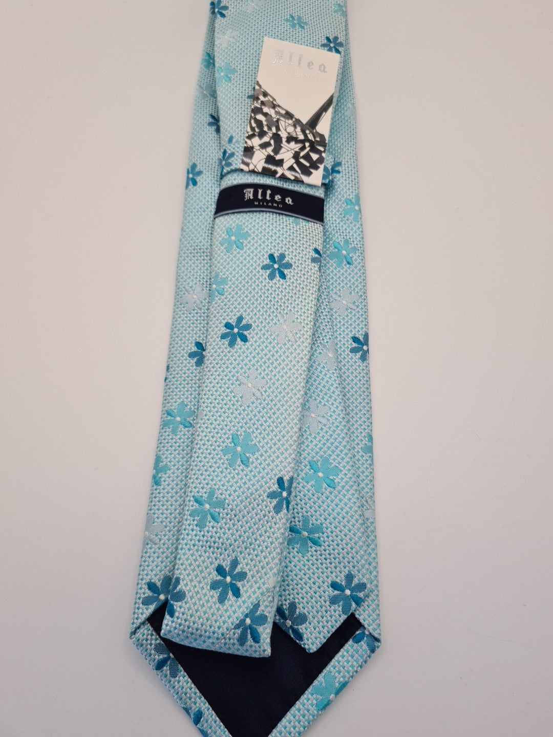 Altea Green Flower Pattern Silk Tie | Designer Mens Tie UK Vintage Mens Tie UK BX13