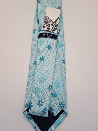Altea Green Flower Pattern Silk Tie | Designer Mens Tie UK Vintage Mens Tie UK BX13