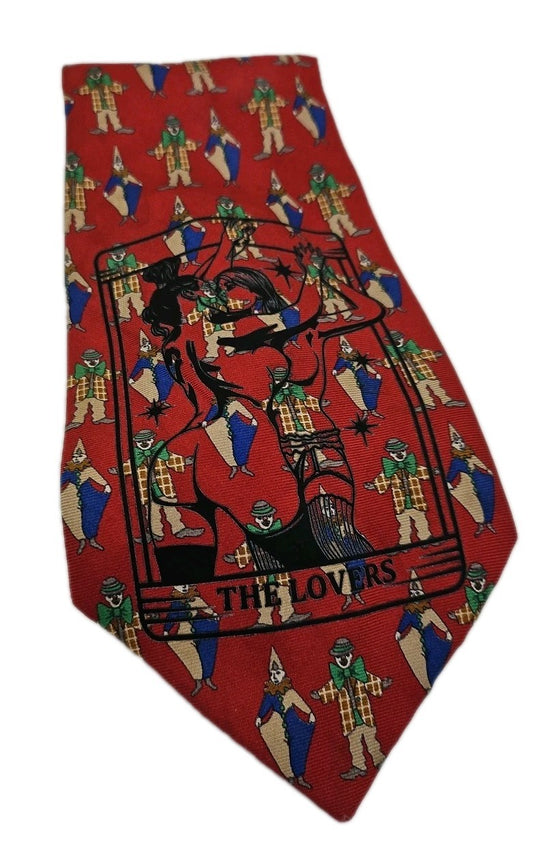 Clown tarot Harrods Tie | Reworked Vintage Mens Tie UK | Statement Novelty BX13