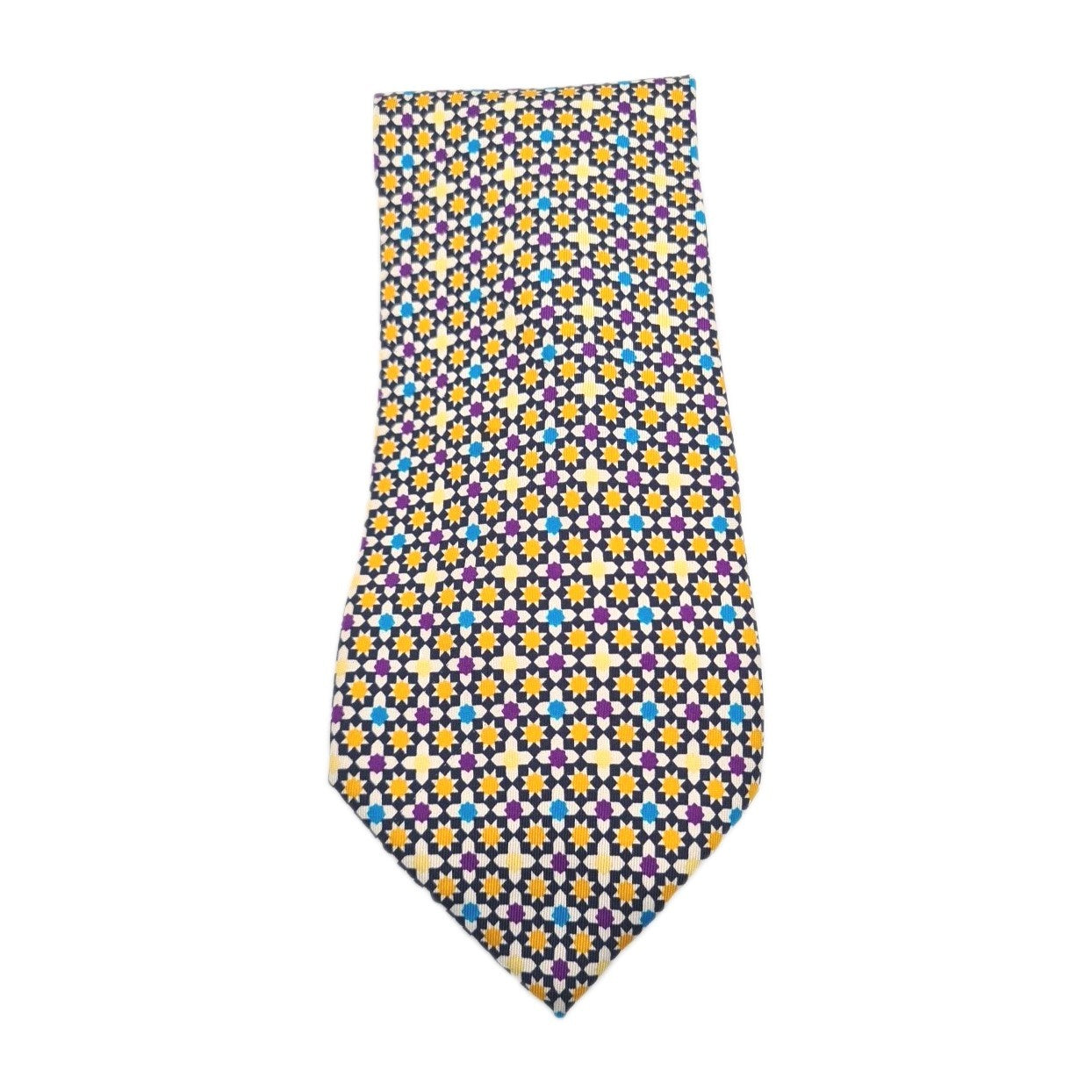 Pierre Balmain Paris Star Retro Pattern Silk Tie | Designer Mens Tie UK Vintage Mens Tie UK BX13