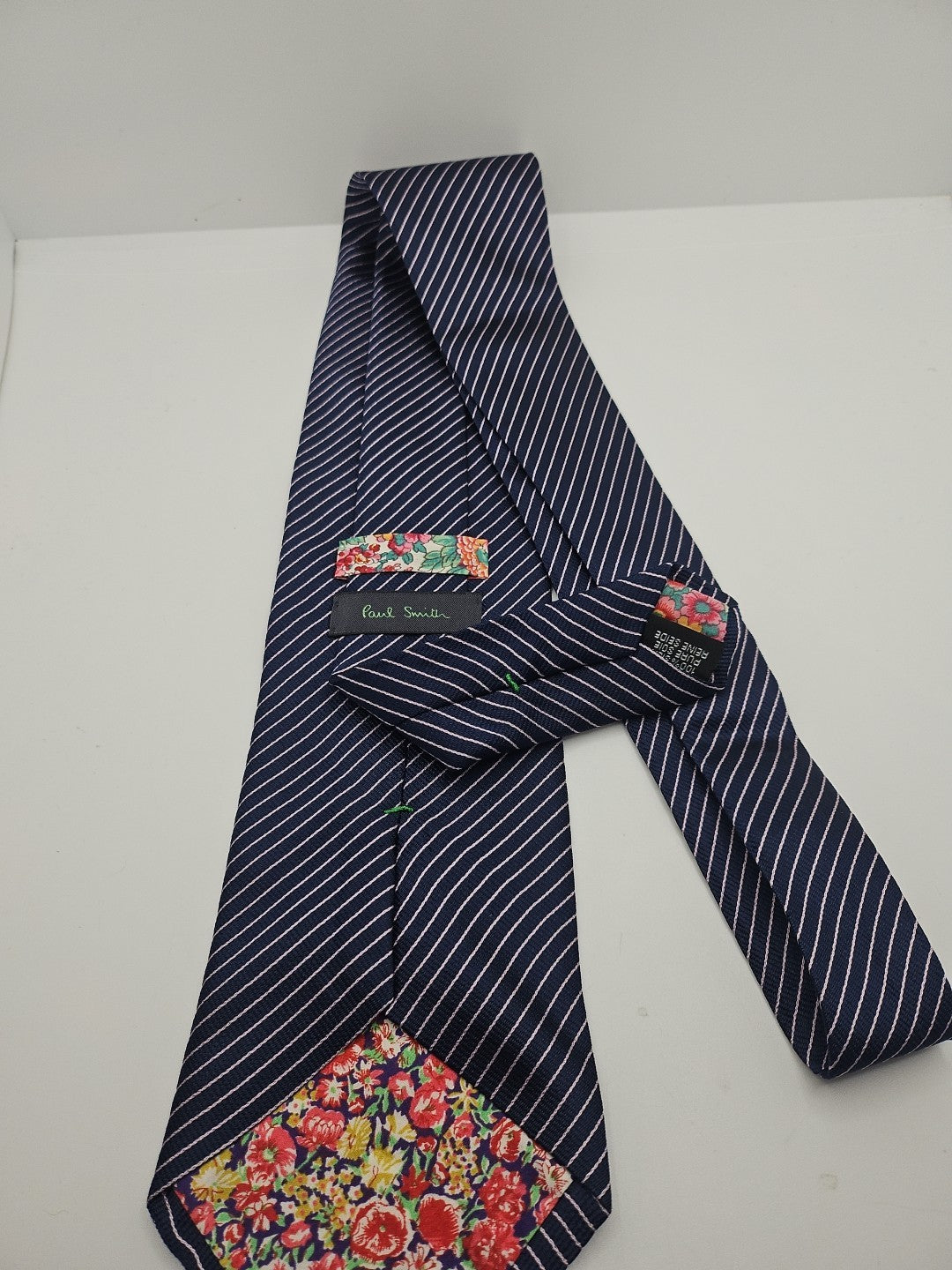 Paul Smith Blue Stripe Wide Mens Silk Tie Wedding Formal Neck Tie BX18