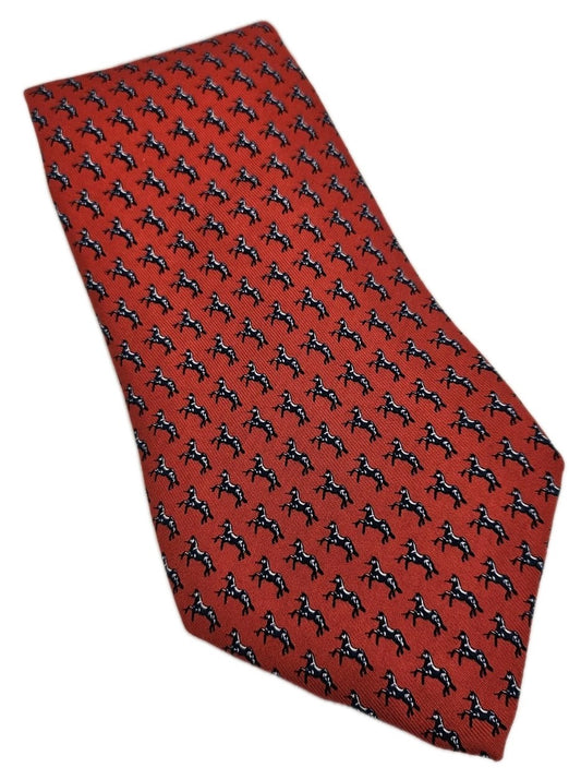 Vineyard Vines Mens silk Tie Red Horse Pattern Retro Vintage Necktie BX19