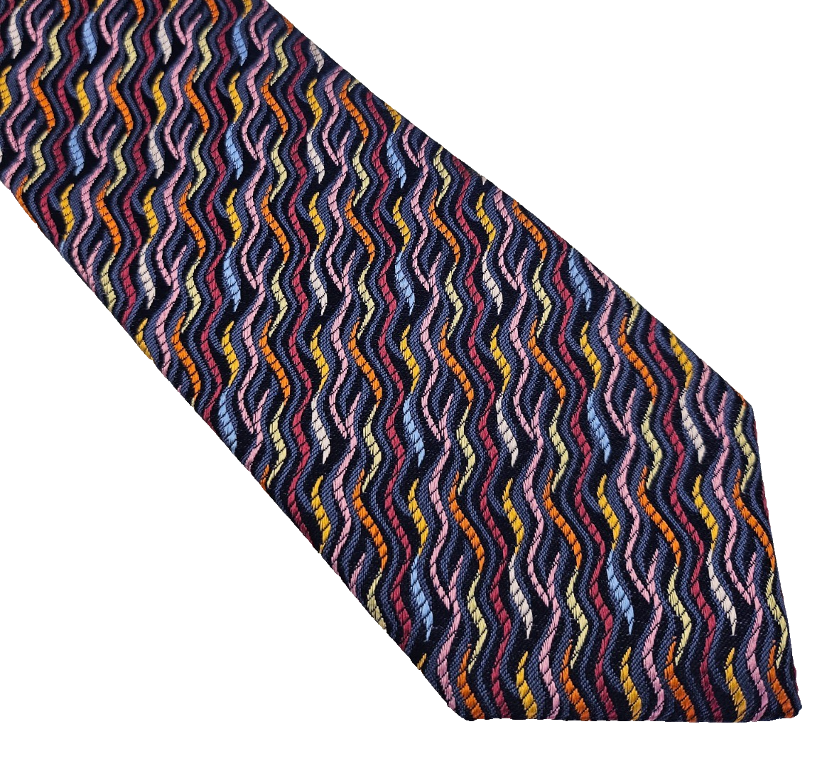 Van Buck Mens Silk Tie Bright Retro Pattern Vtg Wedding Neck Tie R1