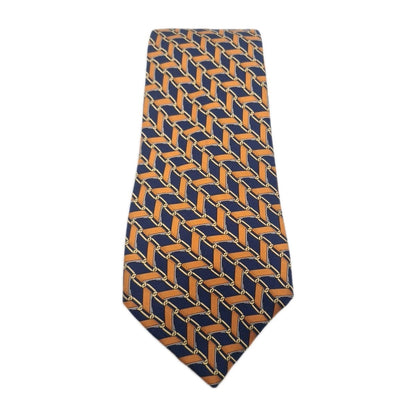 Vintage Saville Row Blue Pattern Mens Silk Tie Classic Designer Necktie Vintage Mens Tie UK BX10