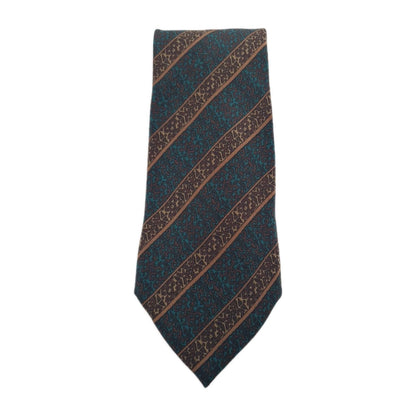 Vintage Green Pattern Silk Tie | Designer Mens Tie UK | Striped | Striped Vintage Mens Tie UK BX13